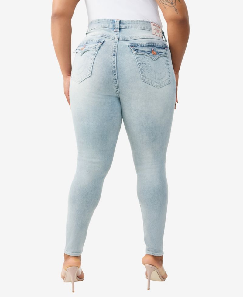 Plus Size Mid-Rise Skinny Big T-Flap Jeans