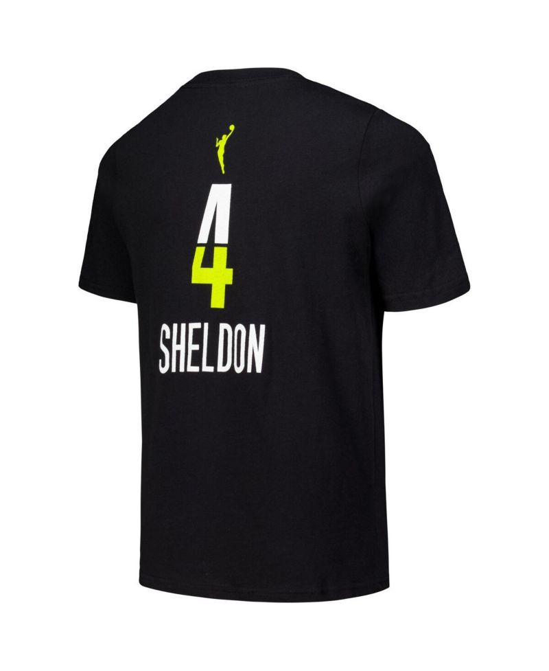 Big Boys and Girls Jacy Sheldon Black Dallas Wings Draft Rebel Edition Name & Number T-Shirt