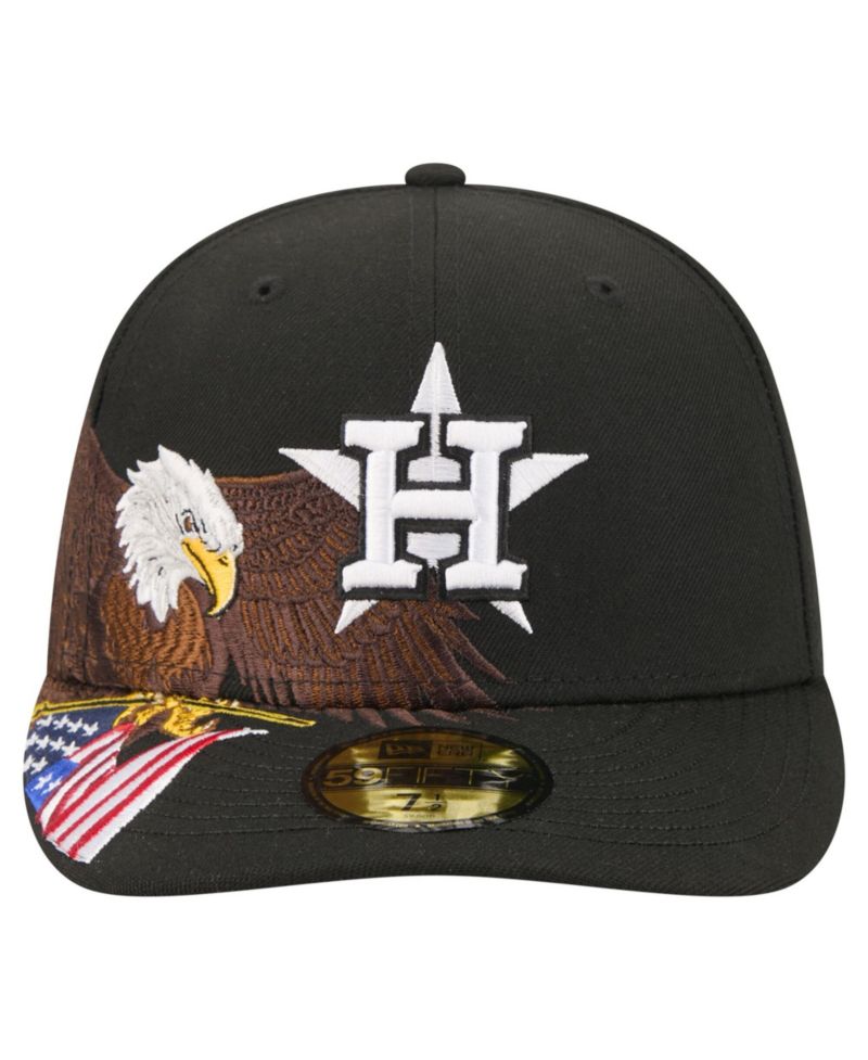 Men's Black Houston Astros Americana Bald Eagle Pre-Curved 59FIFTY Fitted Hat
