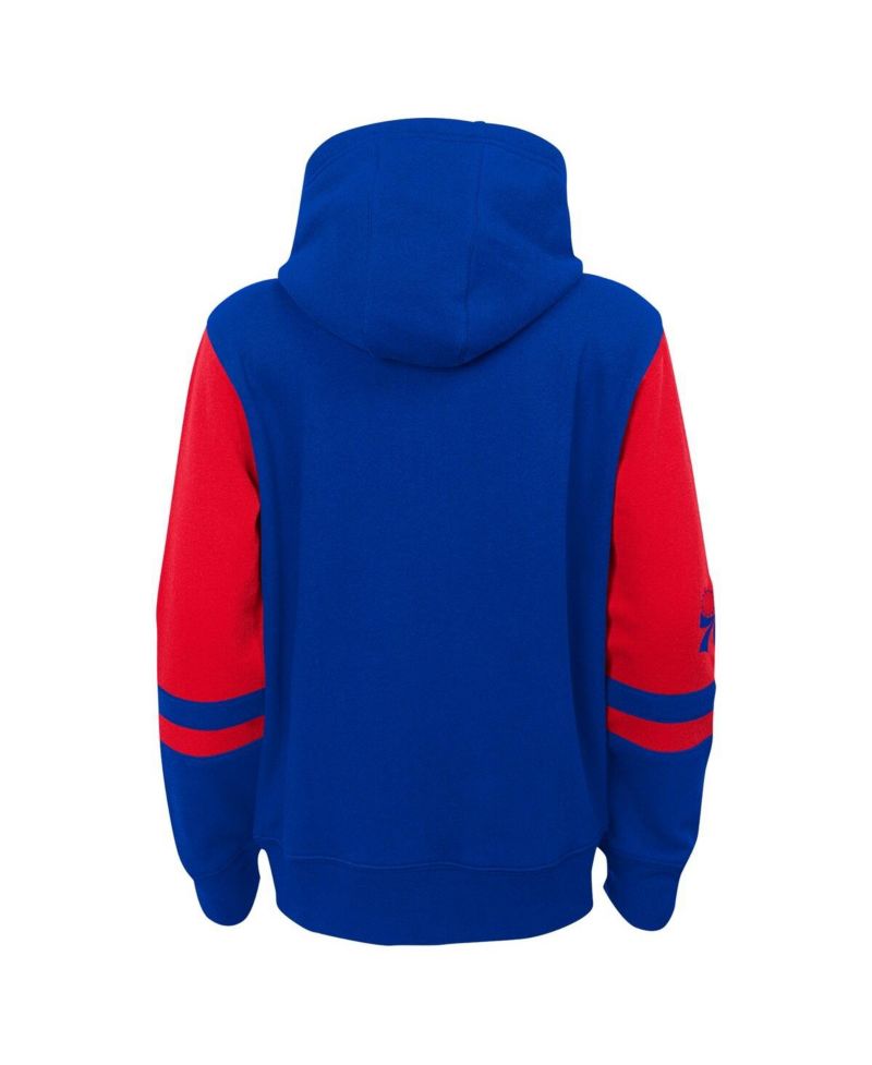 Preschool Royal Philadelphia 76ers Straight To The League Full-Zip Hoodie