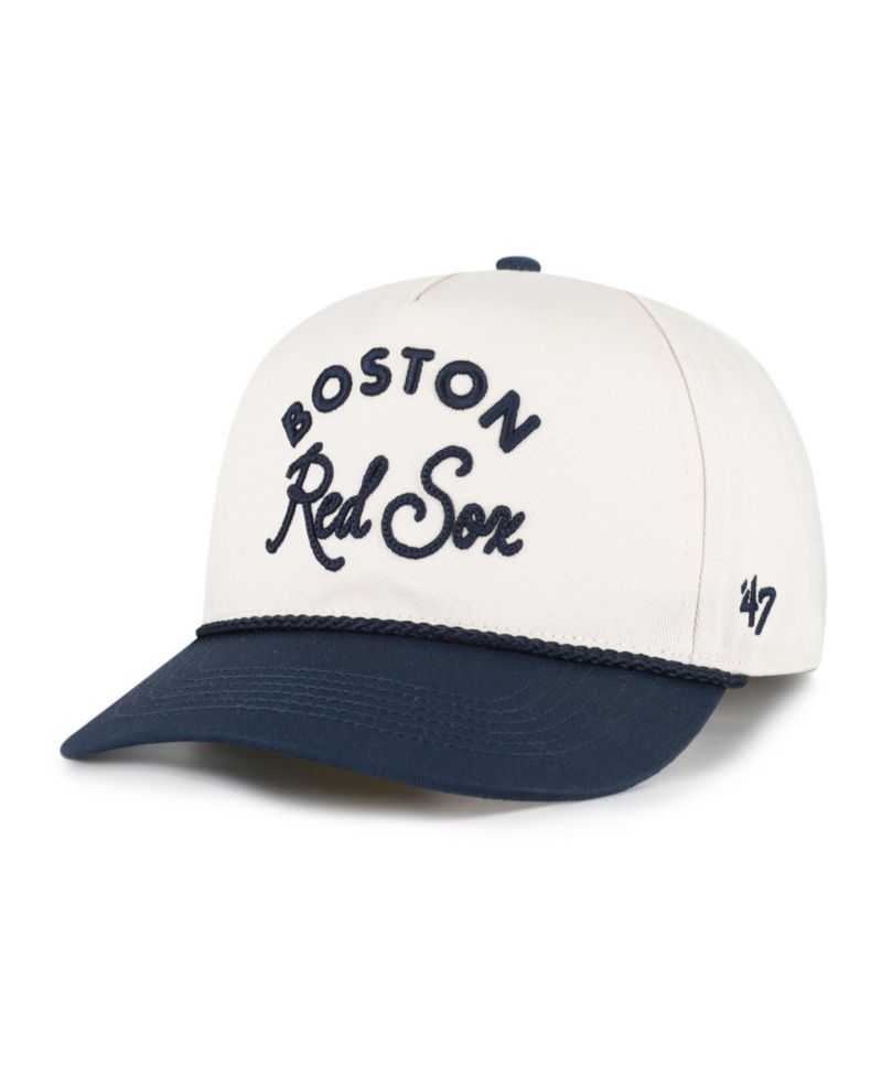 Men's Natural/Navy Boston Red Sox Rope Script Hitch Adjustable Hat