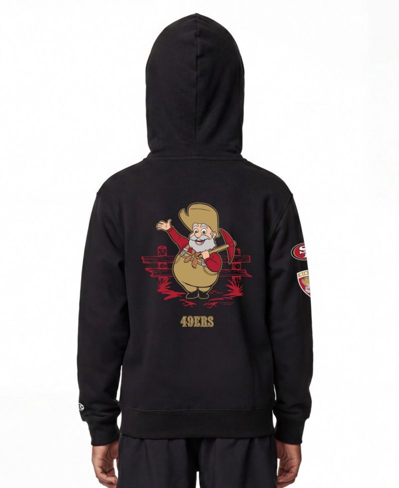 Big Boys and Girls Black San Francisco 49ers Disney X Champion Full-Zip Hoodie