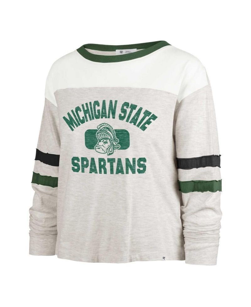 Women's Oatmeal Michigan State Spartans Vault All Class Lena Long Sleeve T-Shirt