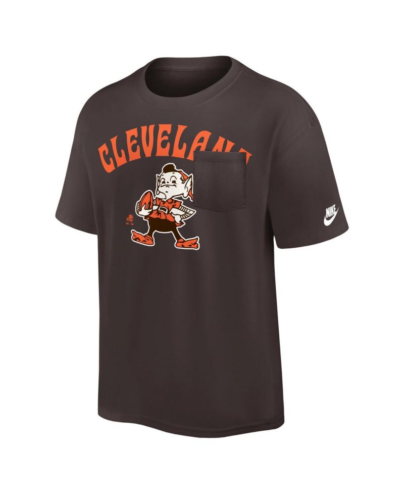 Men's Brown Cleveland Browns Rewind Heavy Max90 Pocket T-Shirt