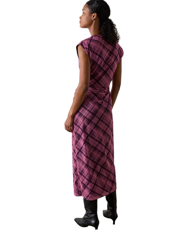 Women's Twist-Front Mesh Body-Con Midi Dress