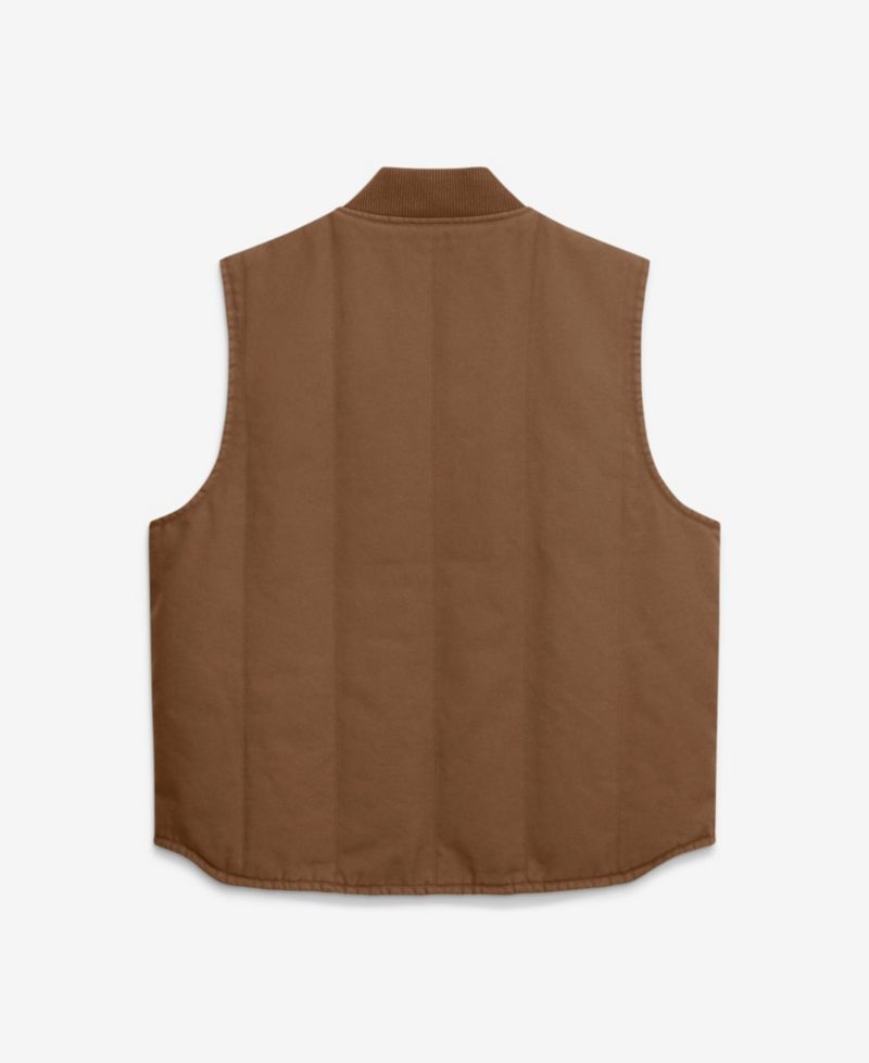 Men's Brown Ohio State Buckeyes Academic Padded Full-Zip Vest