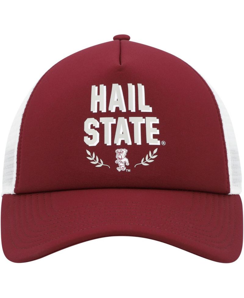 Men's Maroon Mississippi State Bulldogs Phrase Foam Front Trucker Adjustable Hat