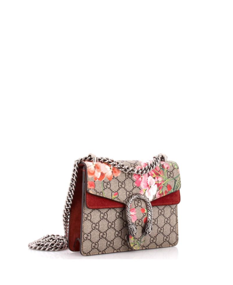 Mini Dionysus Bag Blooms Print GG Coated Canvas