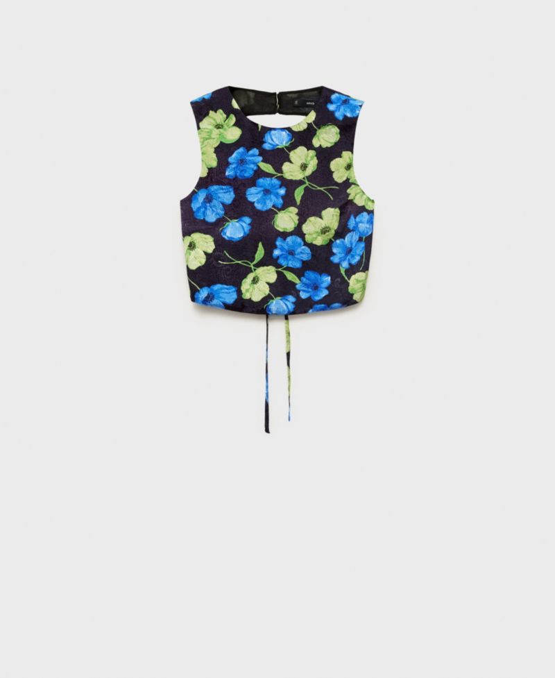 Women's Open-Back Floral Blouse