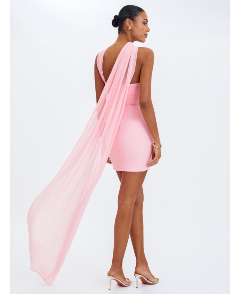 Women's Olivia Rose Pink Strapless Crossover Mini Dress