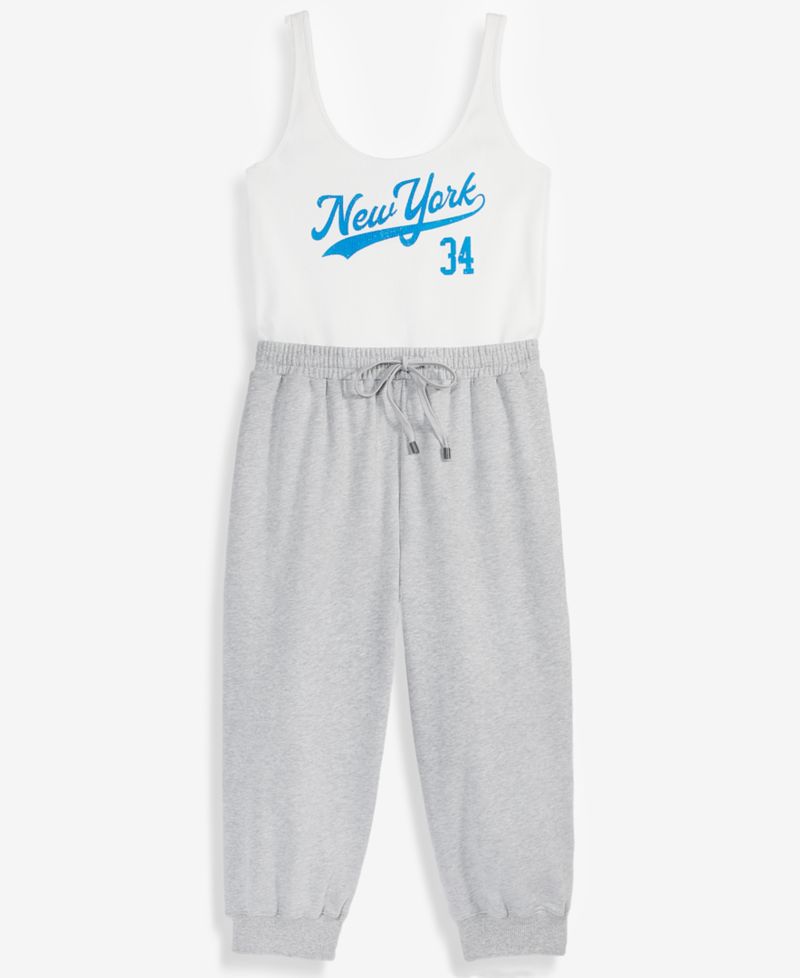 Women's Mixed Media Cropped Jumpsuit, Macy's Exclusive- Molly Rogers Capsule Collection