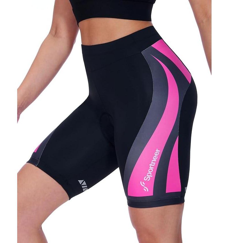 Women Padded Bike Shorts – Large, Bicycle Cycling Shorts for Women’s Biking, 4D Gel Padding for Mountain Bike and Road Bike