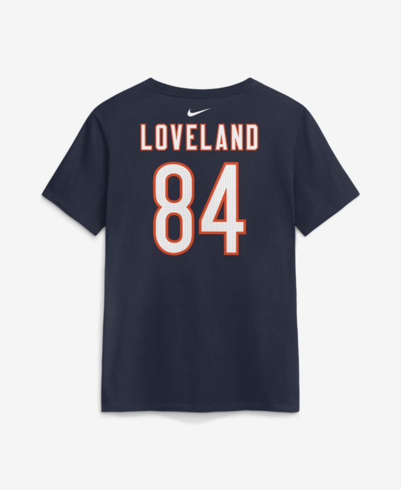Women's Colston Loveland Navy Chicago Bears Name & Number T-Shirt