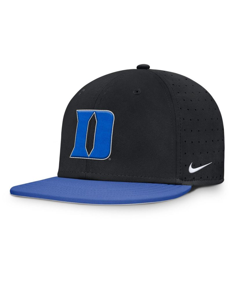 Men's Black Duke Blue Devils On-Field Dugout True Performance Fitted Hat