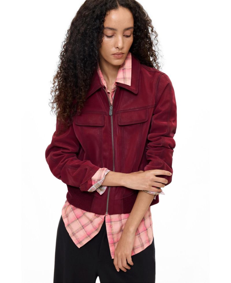 Women's Polyurethane Bomber Jacket