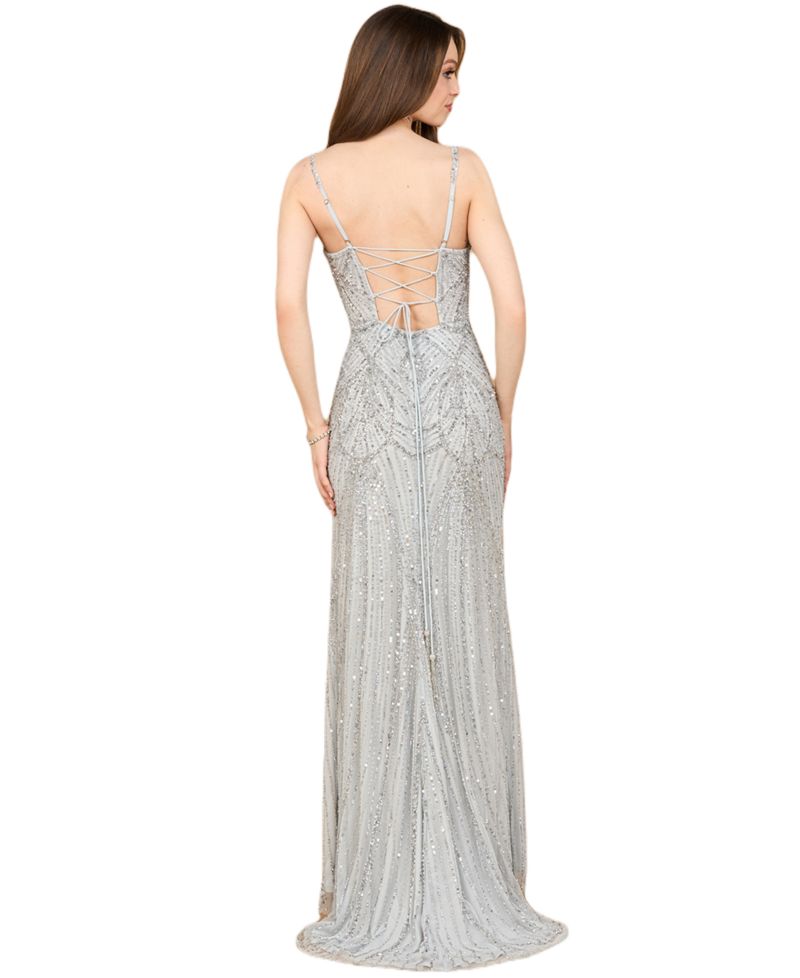 Women's Lace-up Dress with Slit