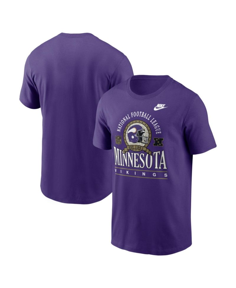 Men's Purple Minnesota Vikings Rewind Team Spirit Essential Cotton T-Shirt