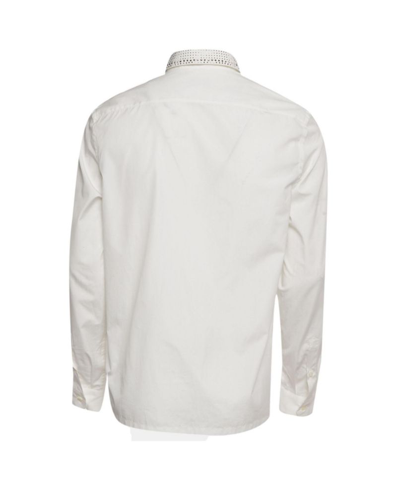 Women's Men's Rhinestone-Embellished Cotton Dress Shirt