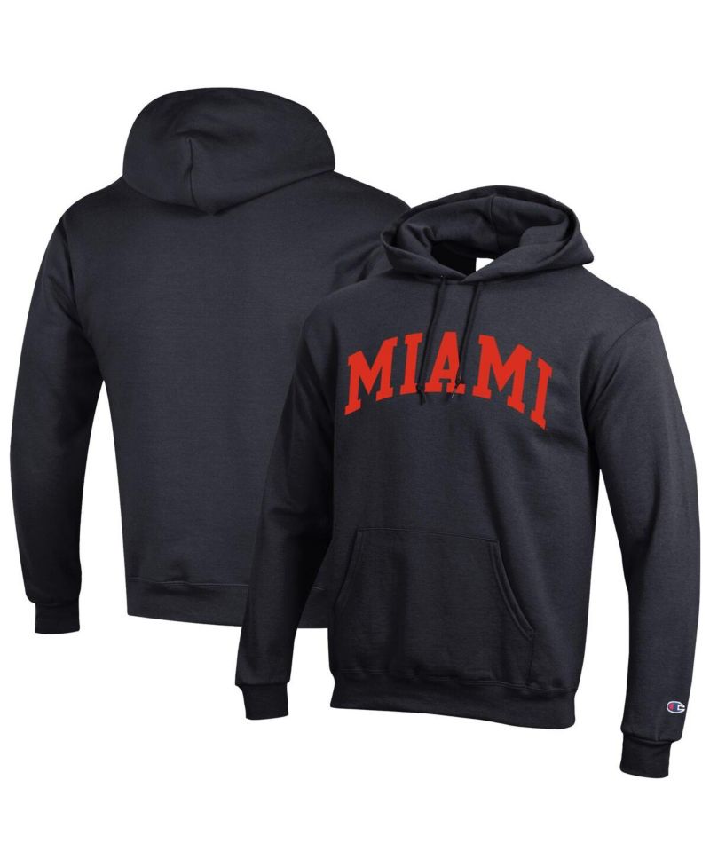 Men's Green Miami Hurricanes Basic Arch Fleece Pullover Hoodie