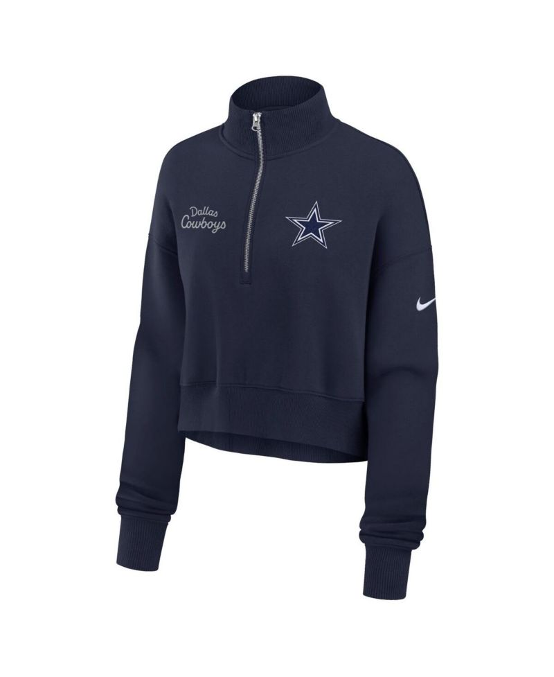 Women's Navy Dallas Cowboys Primetime Phoenix Half-Zip Sweatshirt