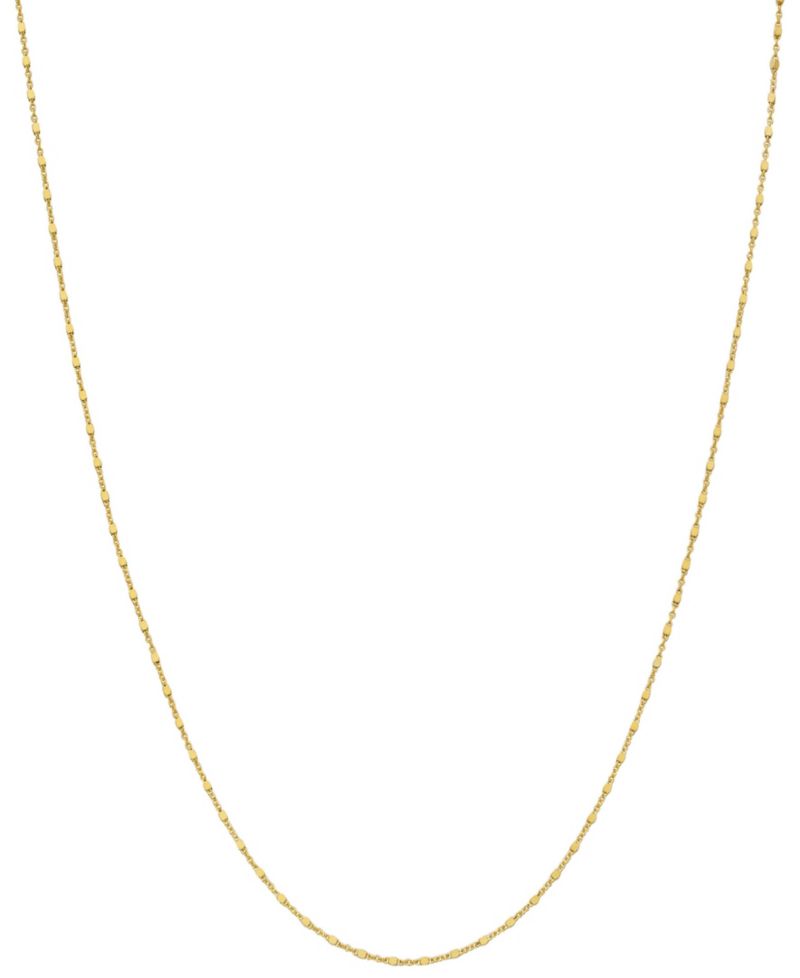 Square Bead Fancy Link Chain Necklace Collection in Sterling Silver & 18K Gold-Plated Sterling Silver
