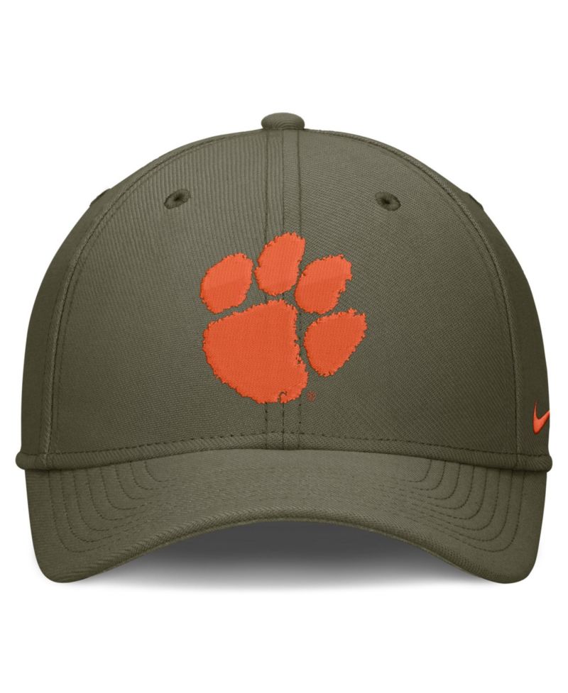Men's Olive Clemson Tigers Primetime SwooshFlex Dri-FIT Hat