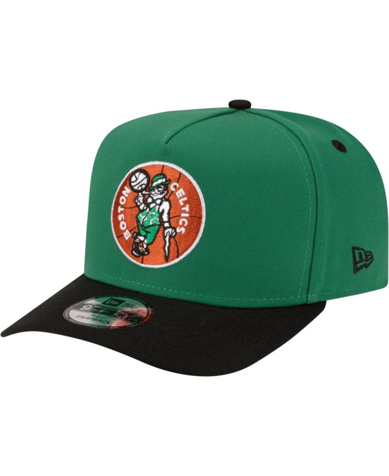 Men's Kelly Green/Black Boston Celtics 80s Throwback A-Frame 9FIFTY Snapback Hat