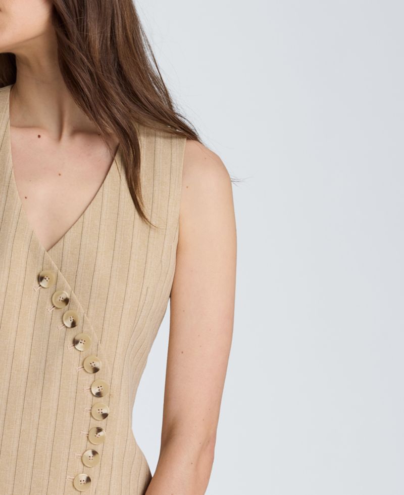 Women's Curved Front Striped Mini Dress