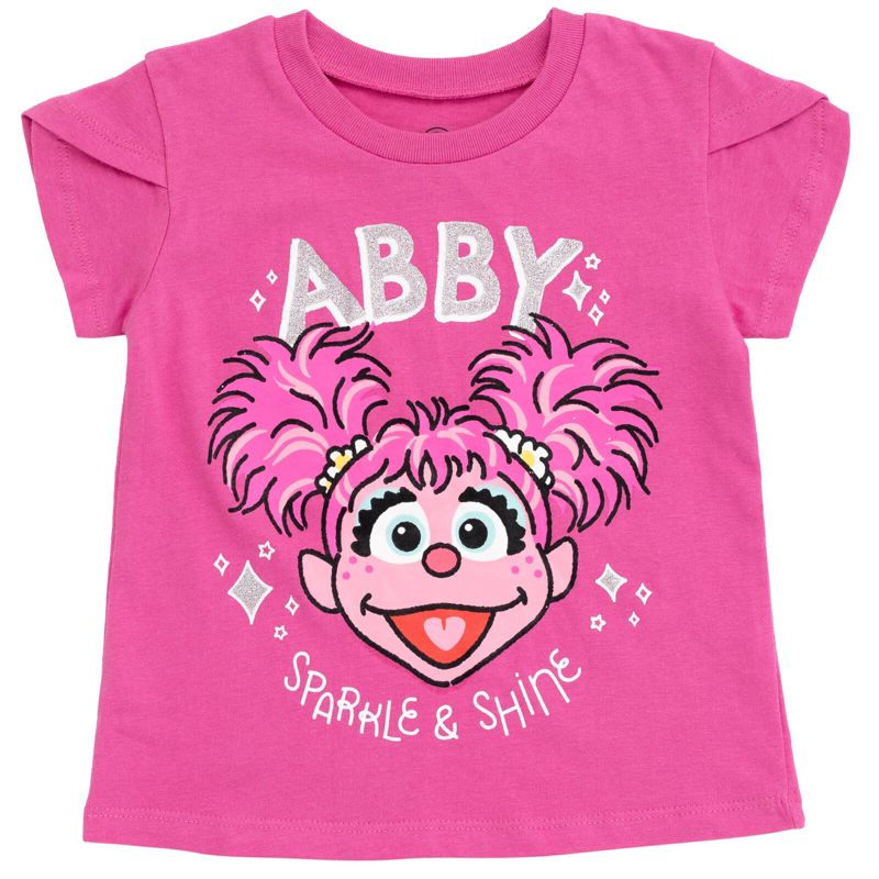 Baby Girls Elmo Abby Cadabby T-Shirt Tulle Skirt and Scrunchie 3 Piece Outfit Set to