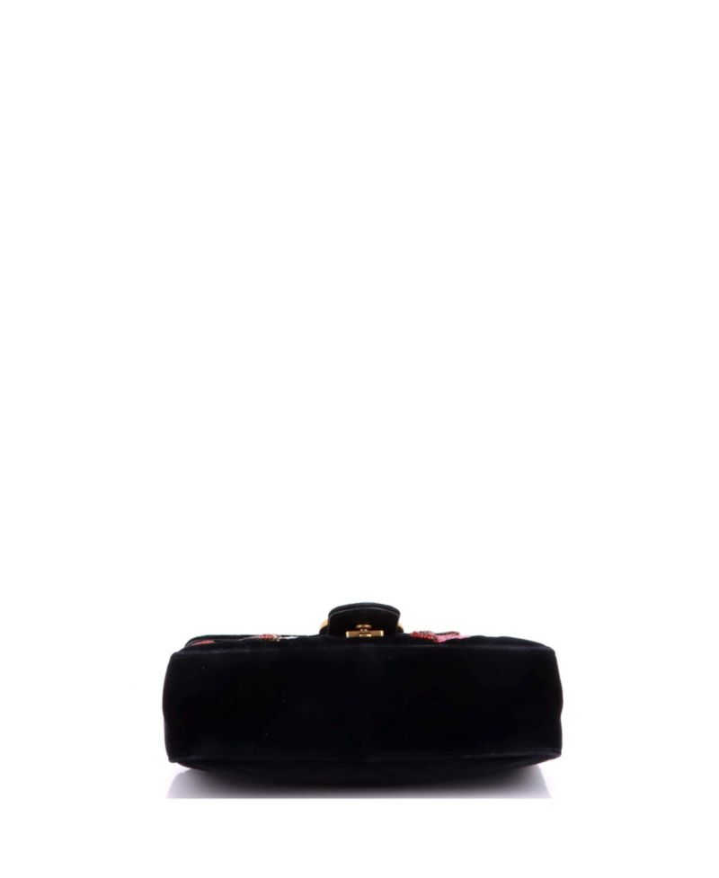 Small GG Marmont Flap Bag Embellished Matelasse Velvet