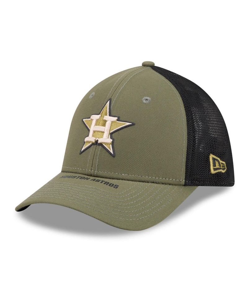 Men's Olive Houston Astros 2026 Armed Forces Day 39THIRTY M-Crown Flex Hat
