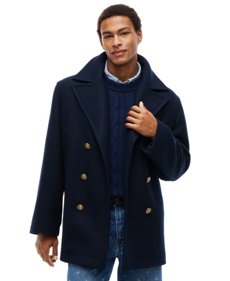Men's American Icons Classic Patchwork-Lined Wool Peacoat