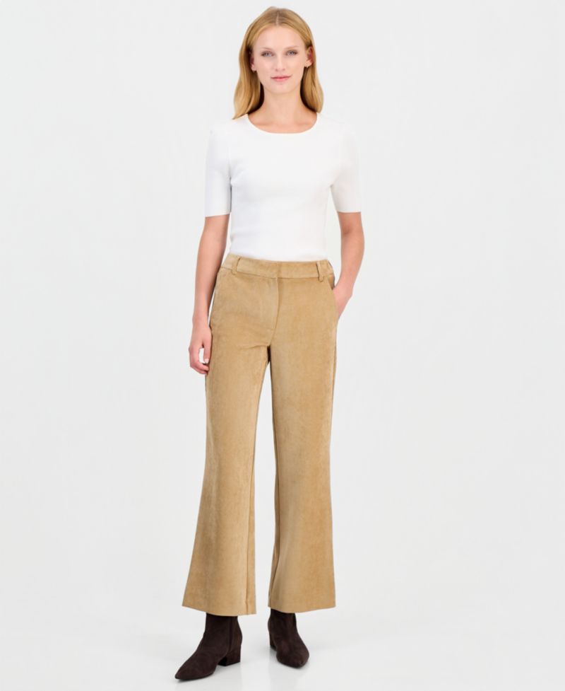 Women's Wide-Leg Stretch Corduroy Trousers