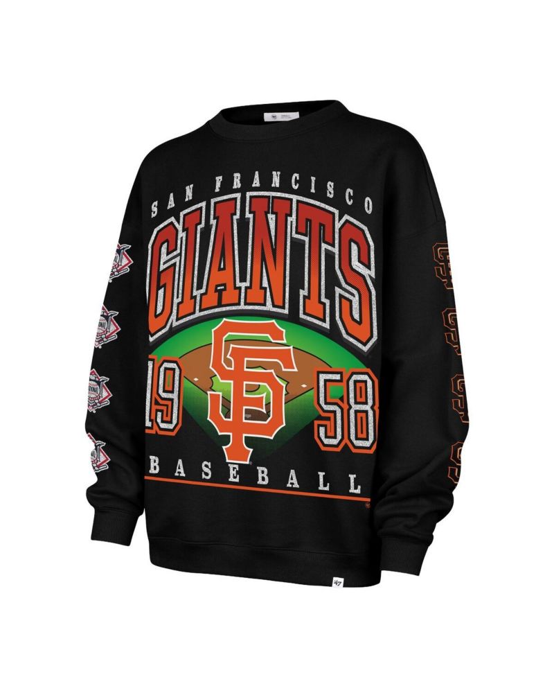 Women's Black San Francisco Giants Trendy Team Go Big Oversized Sweatshirt