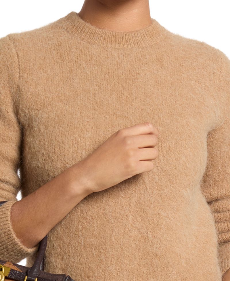 Women's Brushed-Alpaca Crewneck Long-Sleeve Sweater