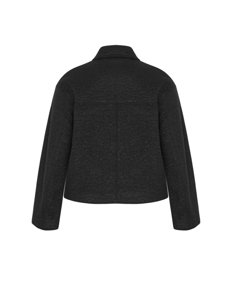 Plus Size Boucle Zip Front Jacket