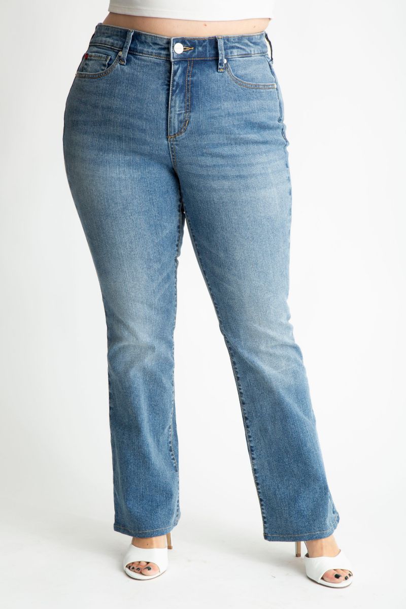 Plus Size Denim high rise bootcut in 32" inseam - Evelyn