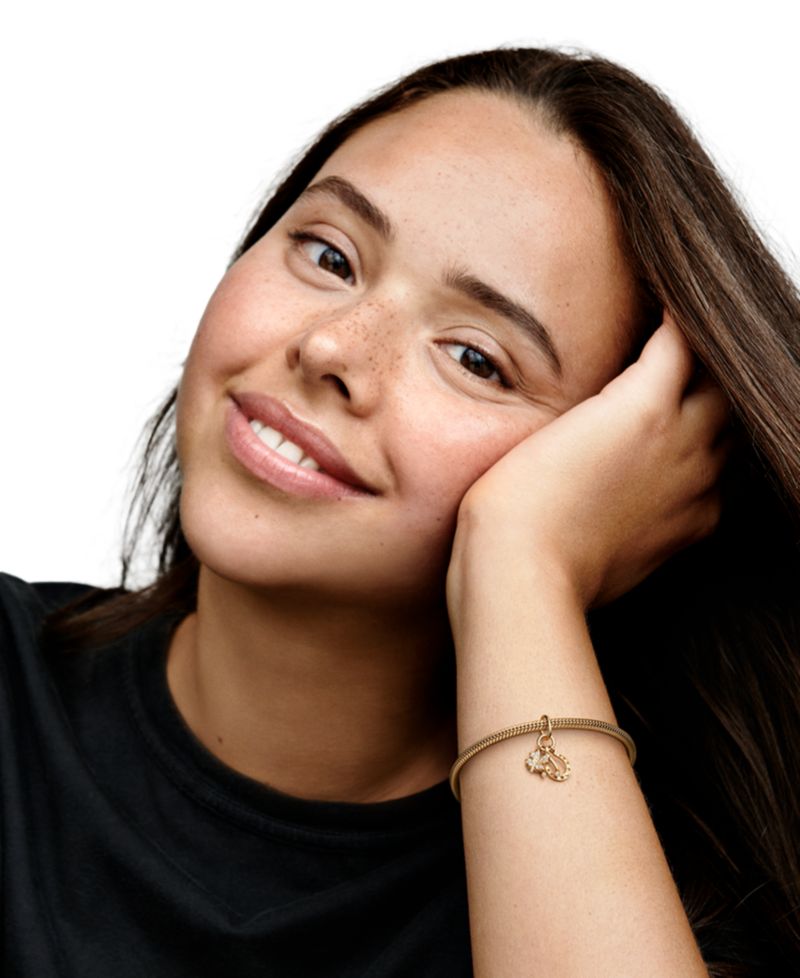 KATSEYE X Pandora® 14k Gold Clover, Wishbone and Horseshoe Cubic Zirconia Dangle Charm