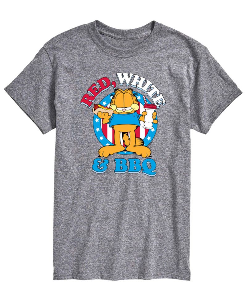 Men's Garfield Red White And BBQ Short-Sleeve Graphic T-Shirt