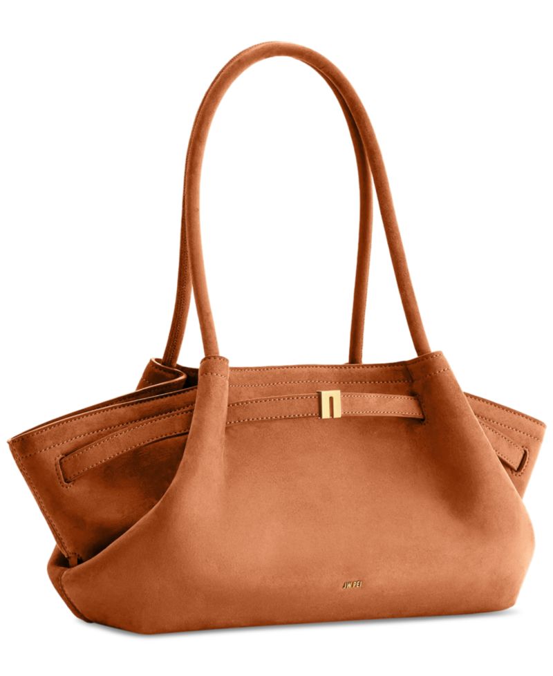 Hana Wide Faux Suede Tote Handbag