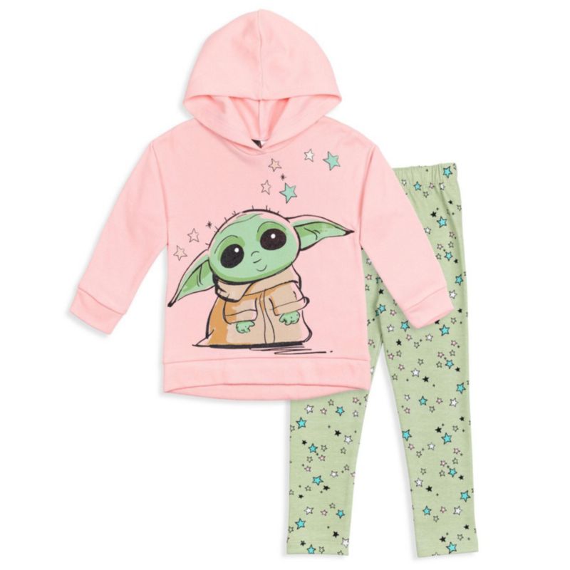 Toddler Girls Grogu 2T - 5T Fleece Hoodie and Leggings Set