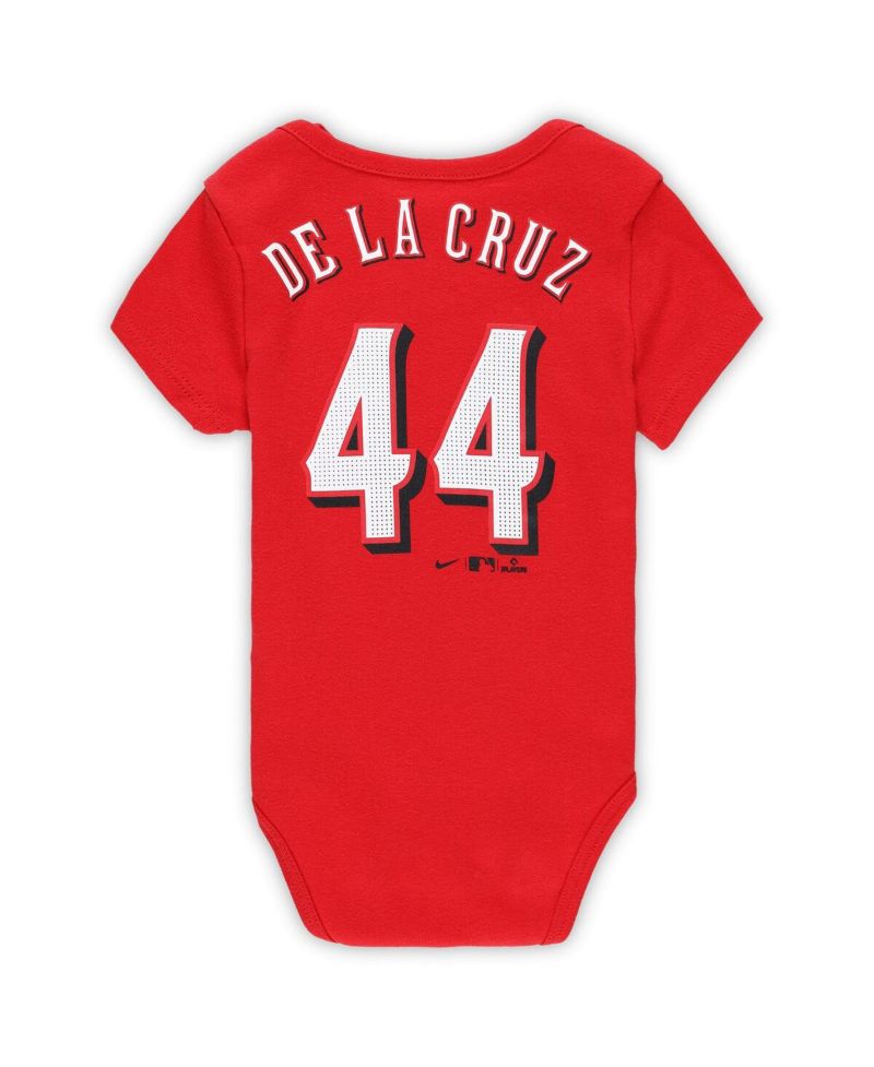 Baby Elly De La Cruz Red Cincinnati Reds Fuse Name & Number Bodysuit
