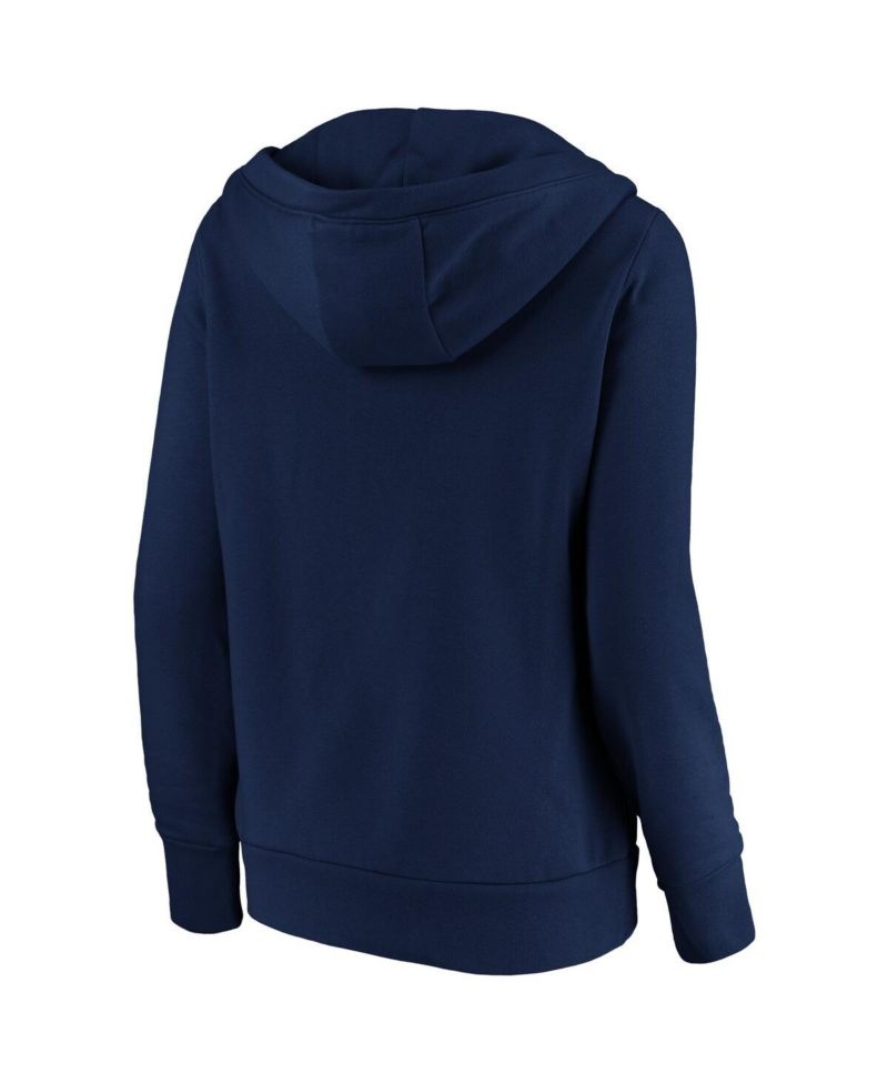 Women's Navy Vancouver Whitecaps FC Fleece Scarf Sleeve V-Neck Pullover Hoodie