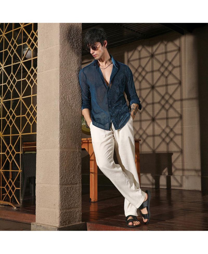 Men's Men 's Solid Velvet Shirt