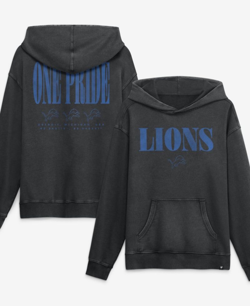 Men's Black Detroit Lions Relaxed Intense Rivalry French Terry Hoodie