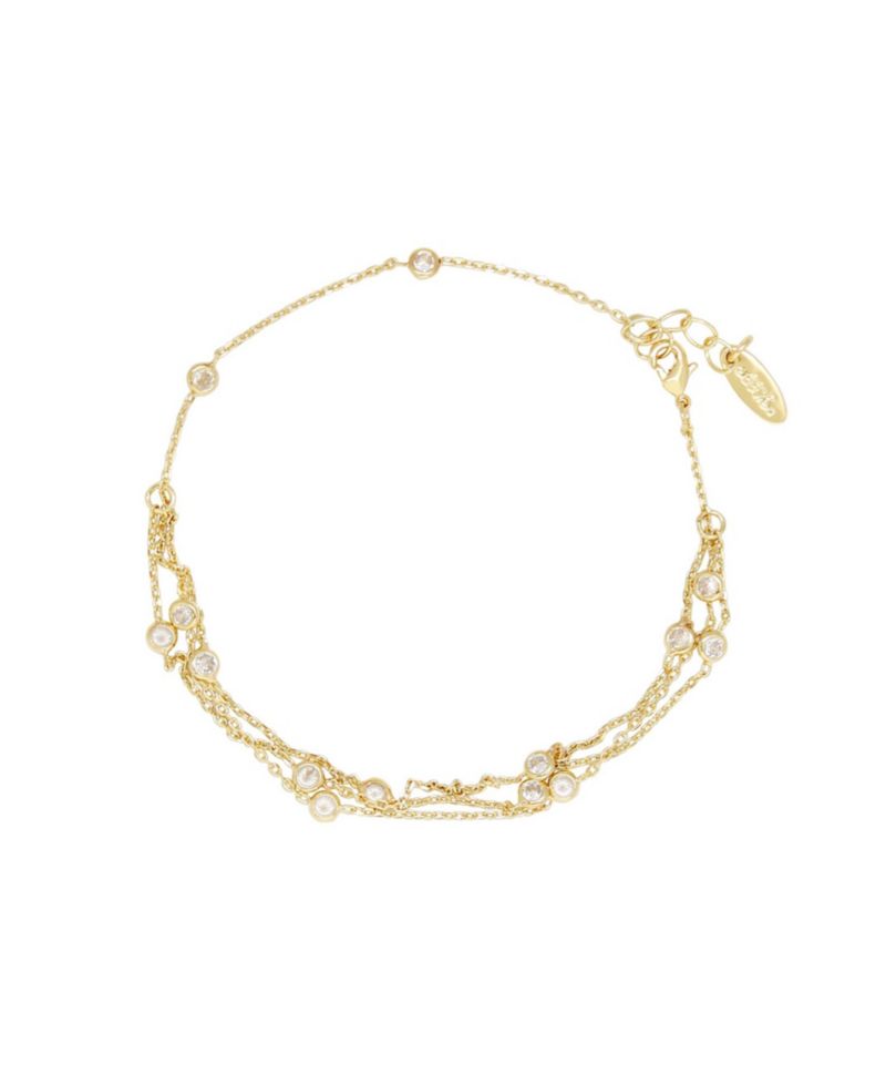 Fine Details Gold Plated Chain Cubic Zirconia Anklet