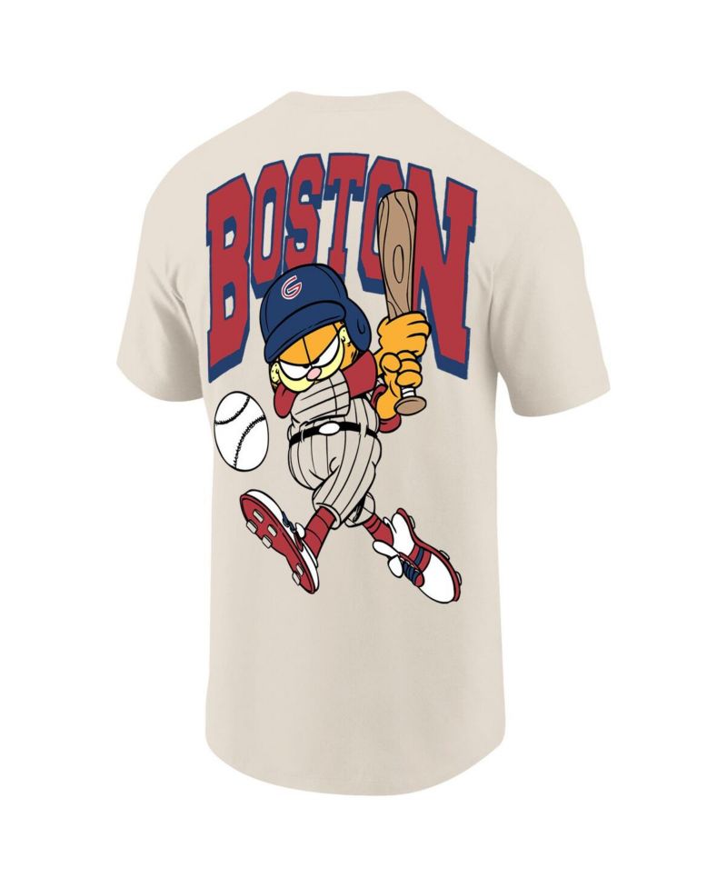 Men's Cream Garfield Boston Baseball T-Shirt