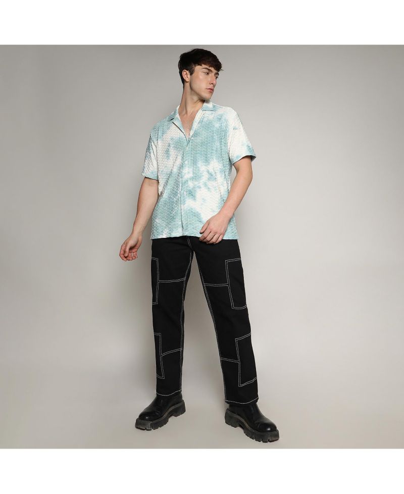 Men's Multicolour Tie-Dye Honeycomb Shirt