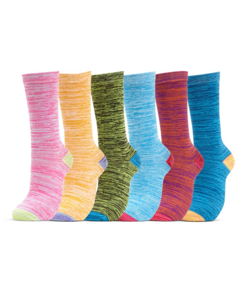Women's Premium Cotton Dress Crew Socks 6 Pack, Moisture Wicking