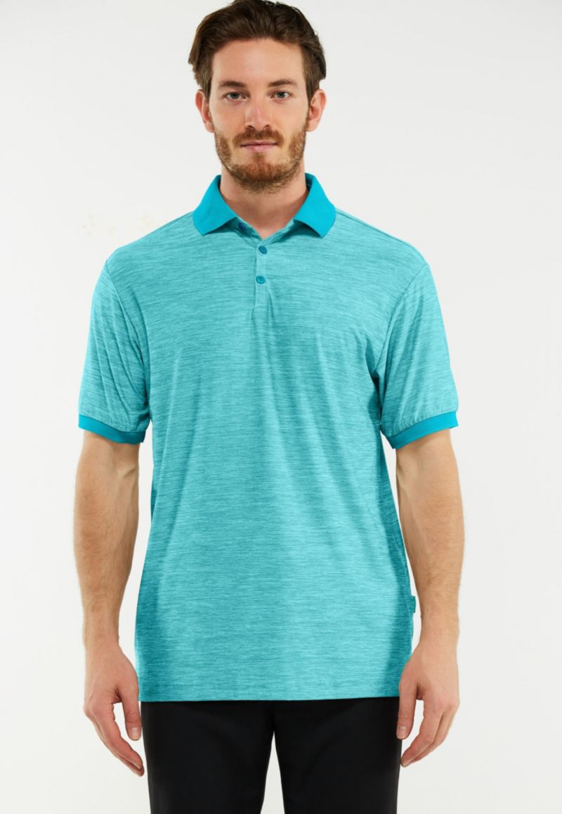 Men's Lightweight Performance Stretch Golf Polo Shirt, Breathable Fit